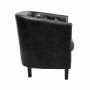 48 in. Black Love Seat, Button Tufted Faux Leather Barrel Loveseat, Midcentury Modern 2 Seater Couch, Small Loveseat - Image 2