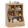 34.5" Kids Bookshelf with 5 Bins for Playroom and Living Room - Image 3