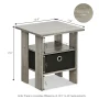 Furinno 2 Petite End Table Bedroom Night Stand - Set of Two, Gray/Black - Image 3