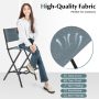 Blue Folding Bar Stools Set of 2 Backrest Humanized Footrest - Image 2