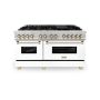 ZLINE - 60 in. Wide 8 Burner Autograph Legacy Dual Fuel Freestanding Range & White & Gold Accents (RAZ-WM-60-G) - Multicolor - Image 1