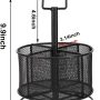 Marbrasse Mesh Desk Organizer, 360-Degree Rotating Multi-Functional Pen Holder, 4 Compartments Desktop Stationary Organizer, Home Office Art Supply Storage Box Caddy (Black) - Image 4