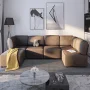 Mjkone Sectional Couch/Futon Sofa Bed, Variable Modular Oversized Couch, U/L Shaped Couch and Queen Sleeper Sofa, Convertible Sofa Set for Living Room, Furniture for Living Room,Brown - Image 1