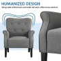 Alden Design Mid-century Upholstered Fabric Accent Armchair for Living Room with Wooden Leg, Dark Gray - Image 6