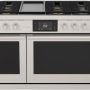 Dacor - 48 in. Wide 6 Burner Transitional 8.8 Cu. Ft. Slide-In Dual Fuel Four-Part Pure Convection Range with GreenClean - Silver Stainless Steel - Image 1