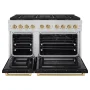 ZLINE - 48 in. Wide 8 Burner Autograph Paramount Dual Fuel Freestanding Range w/ DuoPro Cooktop & Black Doors w/ Bronze Accents - Stainless Steel with Black Matte Door - Image 2