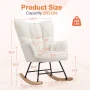 EDX Modern Rocking Chair, Teddy Upholstered Glider Rocker with High Backrest and Armrests for Living Room & Bedroom, White - Image 5