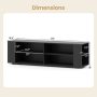 Wooden TV Stand with 8 Open Shelves for TVs up to 65 Inch Flat Screen - Light Gray - Image 4