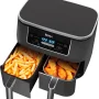 Ninja - Foodi 6-in-1 8-qt. 2-Basket Air Fryer with DualZone Technology & Air Fry, Roast, Broil, Bake, Reheat & Dehydrate - Dark Gray - Image 2