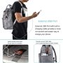 BRINCH Laptop Backpack 15.6 Inch Wide Open Computer Backpacks Laptop Bag College Rucksack Water Resistant Business Travel Backpack Casual Daypack with USB Charging Port for Women Men,Gray - Image 6