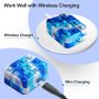 VOFUOE for Airpods Pro Case with Keychain Pop Fidget Sensory Toys Push Bubble It Cases Soft Silicone Apple Airpod 3 Cover Shockproof Stress Reliever Pop Sound Case for Airpods Pro(Blue Red) - Image 1