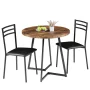 Kilwin 3-Piece Modern Round Dining Table Set with 2 Chairs, Space-Saving Kitchen & Breakfast Nook Dining Set, Compact Small Space Bistro Dining Room Table Set - Image 1