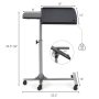 Black Adjustable Angle Height Rolling Laptop Table - Image 4