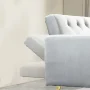 71 Inches Velvet Futon Sofa Bed with 2 Pillows,Modern Convertible Futon Couch with 3 Adjustable Backrest Angles and Gold Metal Feet,Suitable for Apartment,Living Room,Small Space,Gray - Image 2