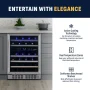 NewAir - 24” 46-Bottle Dual Zone Built-in Wine Cooler with Removable Beechwood Shelves and Recessed Kickplate - Stainless Steel - Image 2