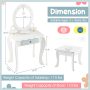 Kids 2-in-1 Princess Makeup Table and Chair Set with Removable Mirror - Image 4