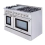 Thor Kitchen - 48 in. Wide 6 Burner Professional 4.6 Cu. Ft. and 2.2 Cu. Ft. Dual Fuel Slide-In Range LP - Stainless Steel - Image 3