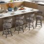 Set of 2 Counter Height Chairs with 360° Swivel Seat and Rubber Wood Frame (24 inches) - Image 5