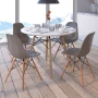 Jordan 4 - Person Four Leg Dining Set - Green/Natural Chairs, Natural Table Base - Image 5