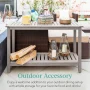 Best Choice Products 48in 2-Shelf Indoor Outdoor Wooden Console Table Multifunctional Buffet Bar Storage - Gray - Image 2