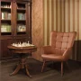 Alden Design Mid-Century Modern Faux Leather Wingback Accent Chair, Brown, Single - Image 4