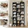Homfa 21-Cube Bookcase and Bookshelves with Adjustable Shelves, 71.3'' Triple Width Open CD Display Storage Rack, Black - Image 6