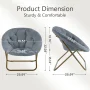 EDX Faux Fur Folding Saucer Chair, Foldable Accent Chair for Adults, Soft Plush Seat, Lightweight & Comfortable, Grey - Image 4