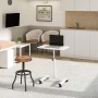 Seville Classics airLIFT® Height Adjustable Mobile Rolling Laptop Cart Desk w/ Wheels, White, Flat (24") - Image 6