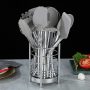 ReaNea Silver 38 Pieces Silicone Kitchen Utensils Set With Sturdy Stainless Steel Utensil Holder - Image 2