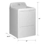 GE - 6.2 Cu. Ft. Electric Dryer with Shallow Depth Design - White with Silver Matte - Image 3