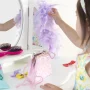 Guidecraft Kids' Vanity and Stool Set - Lavender: Little Girls Pretend Play Princess Desk and Chair, Makeup Mirror with Storage Drawer - Image 3