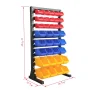 Black 8-Tier Haning Bin Storage System Garage Storage Rack (35 Plastic Bins in 8 Tier) - Image 4
