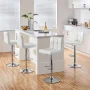Yaheetech Bar Stool with Adjustable Height, White, Set of 2 - Image 6