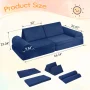 Tolead Tolead Modular Sectional Sofa, Contemporary Solid Print Sponge, Washable, Blue - Image 5