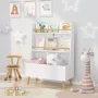 PORKISS Bookshelf for Kids, Wooden Kids Bookshelf with Toy Storage Cabinet and 2 Shelves, Freestanding Bookcase Organizer for Bedroom, Playroom, White - Image 1