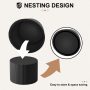 Kevinplus Nesting Coffee Table Set of 2, Modern Round End Table for Living Room, Apartment, Matte Black - Image 5