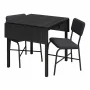 Mainstays 3-Piece Drop Leaf Table and Dining Chair Set, Black - Image 2