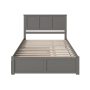 Madison Grey Solid Wood Frame Queen Platform Bed with Footboard and Twin XL Trundle - Image 5