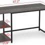 Teraves Reversible Computer Desk for Small Spaces with Shelves,Gaming Desk Office Desk for Home Office (47in, Black Oak) - Image 6