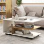Rectangular Coffee Table with L-shaped Middle Shelf - Image 5