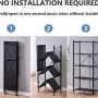 5 Tier Storage Shelves with Wheels 27.9''x 13.4'' x 62.5'' Collapsible Kitchen Rolling Cart, Metal Garage Shelving, Foldable Shelf with Wheels,Storage Rack on Wheel, Foldable Shelf Unit - Image 6
