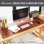Glowworm Oversized Large Desk Pad Extended 47in*23in Light Brown Waterproof Smooth PU Leather Extra Large Mouse Pad Stitched Edges Non-Slip Base Big Desk Mat Large Pad On Desktop Leather Table Mat - Image 2