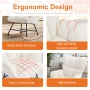 EDX Modern Rocking Chair, Teddy Upholstered Glider Rocker with High Backrest and Armrests for Living Room & Bedroom, White - Image 2