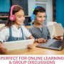 FosPower Kids Headphones with LED Cat Ears (85dB Safe Volume Limit), 3.5mm Soft On-Ear Wired Headphones with Tangle-Free Laced Cables for iPad/Tablet/School/Travel - Hot Pink/Purple - Image 5