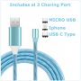 Magnetic LED Light Up USB Phone light up Charger Cord For iPhone Type C Micro US - Image 2