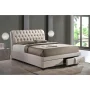 Ainge Transitional Beige Fabric Upholstered King Size Bed - Image 1