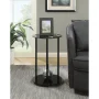 Convenience Concepts Designs2Go Classic Two-Tier Round End Table in Black Glass - Image 3