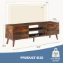 edx Modern TV Stand for 55-60 inch TV, Mid Century Entertainment Centre, Media Console Table with Storage for Living Room, Office, Brown - Image 2