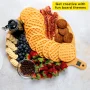 Tasty Bamboo Round Charcuterie Board with Handle, Paddle Cheese Board, 15.5" Round - Image 6