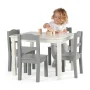 Humble Crew Inspire Toddler Wood Table and 4 Chairs Set, Grey/White - Image 5